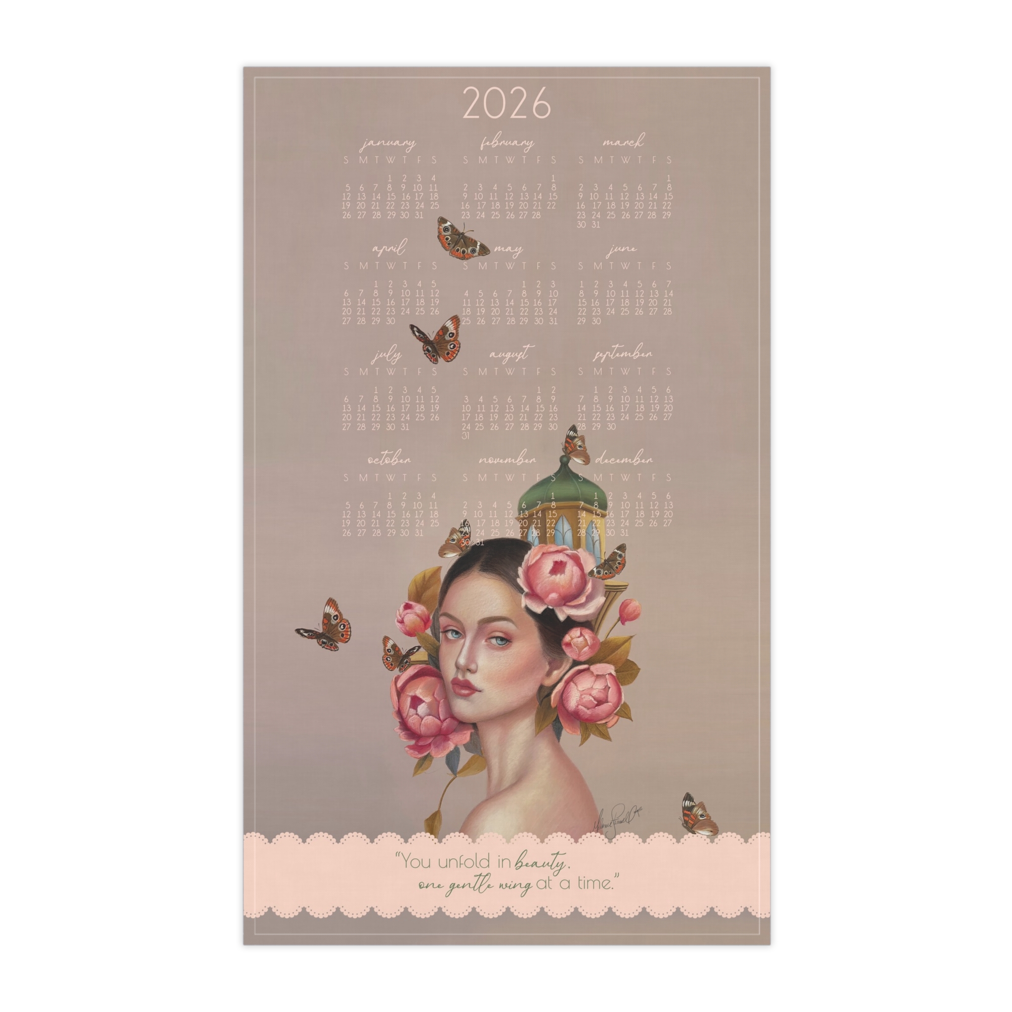 Butterfly Pavillion — “You unfold in beauty, one gentle wing at a time.” Decorative Kitchen Towel - Image 3