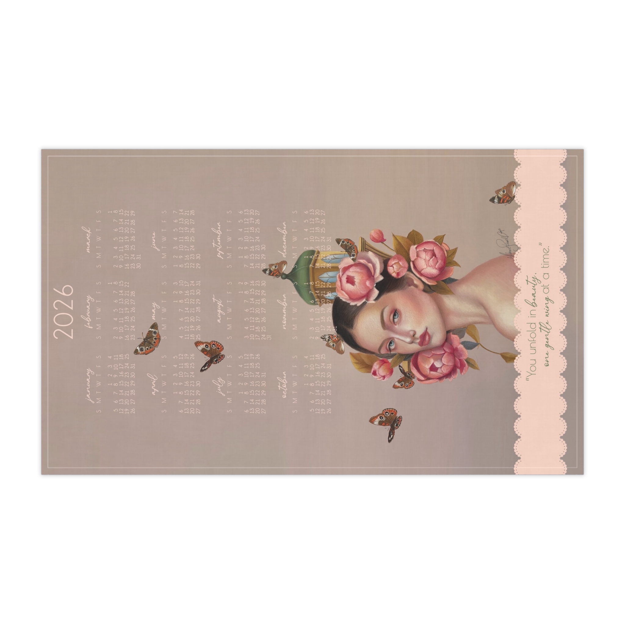 Butterfly Pavillion — “You unfold in beauty, one gentle wing at a time.” Decorative Kitchen Towel - Image 4