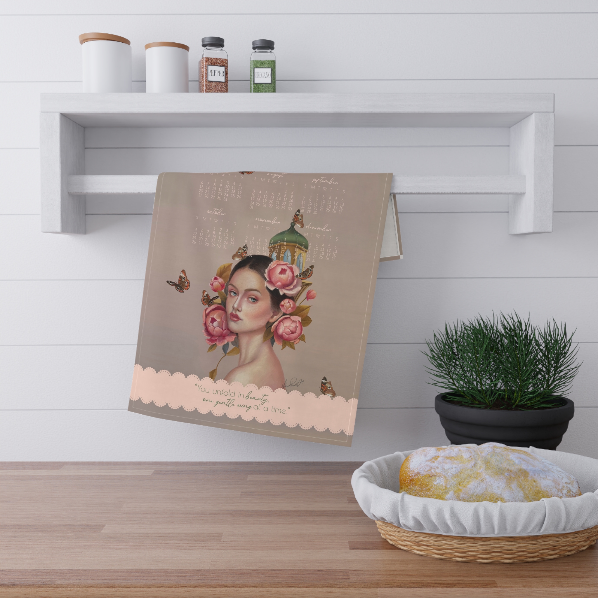 Butterfly Pavillion — “You unfold in beauty, one gentle wing at a time.” Decorative Kitchen Towel - Image 2