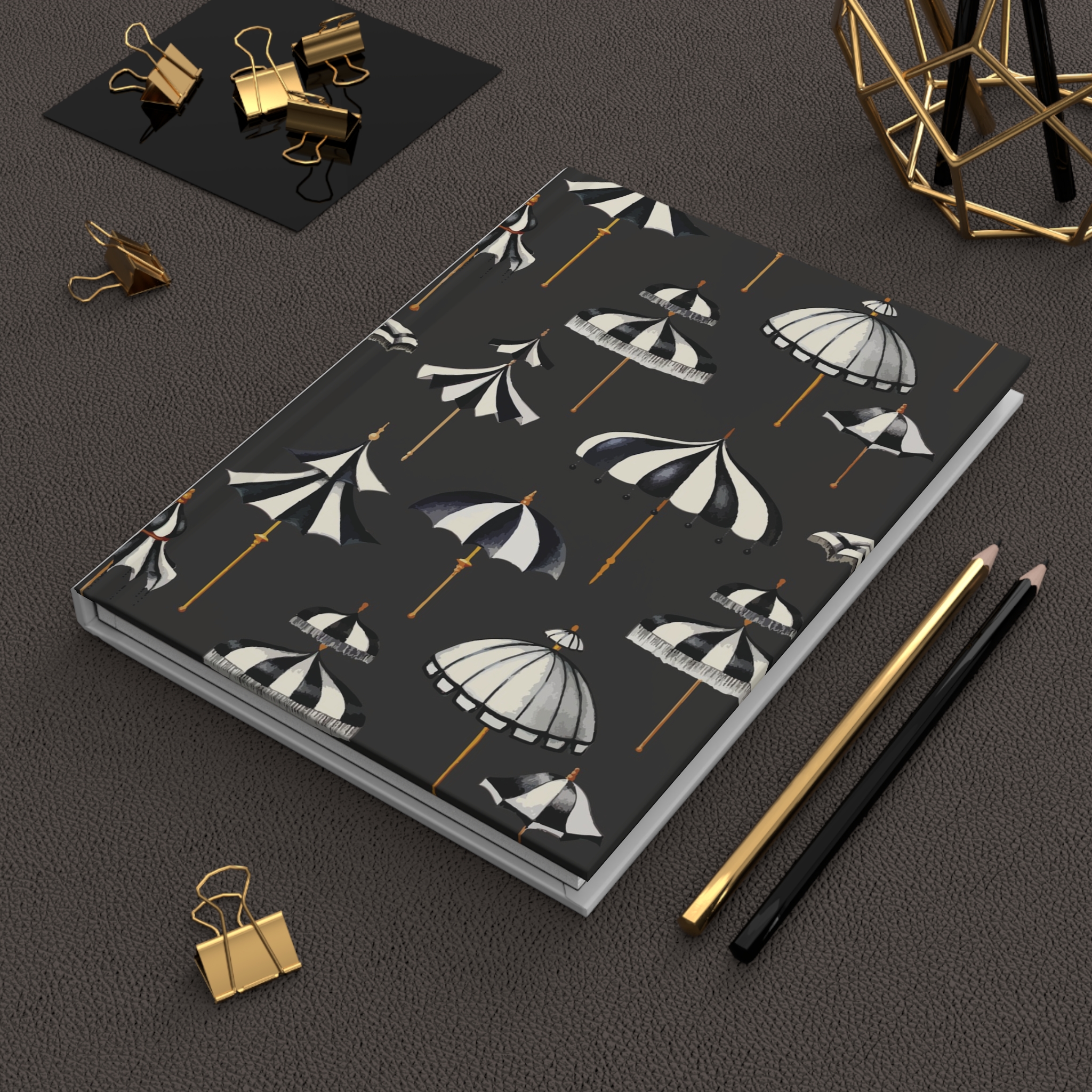 Black Umbrellas - Vintage Parasol Art Notebook - Image 5